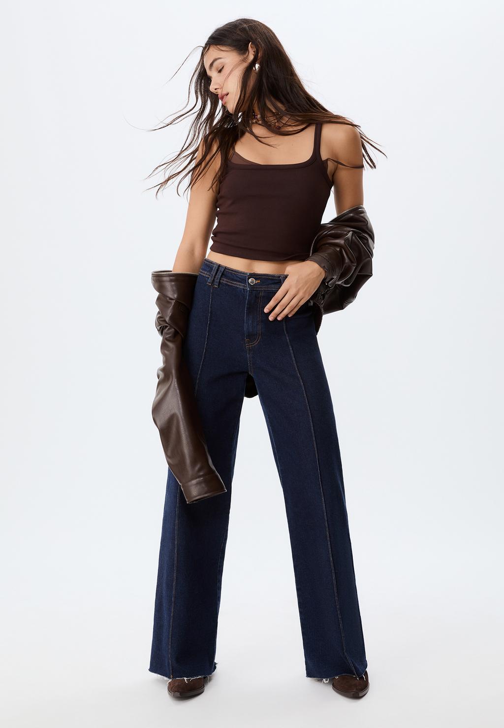 Dikiş detaylı minimal jean