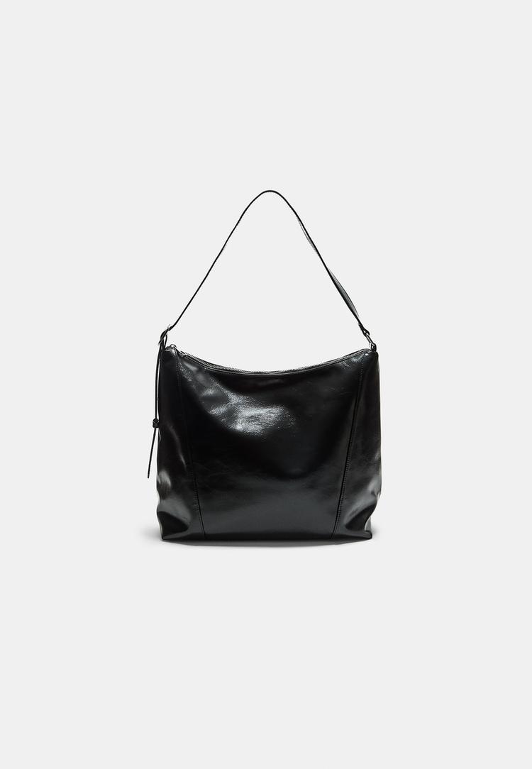 Stradivarius Kabelka Na Rameno S Prackou Black Os