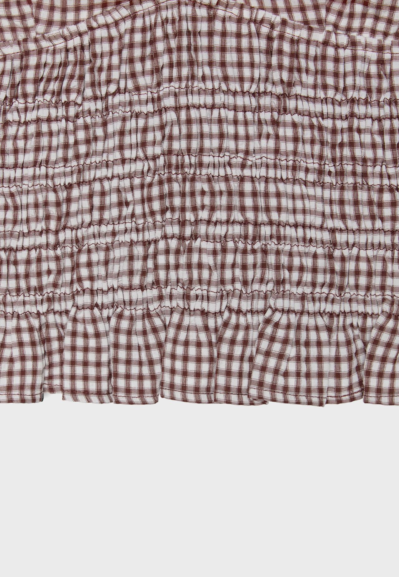 Shirred strappy top — Terracotta