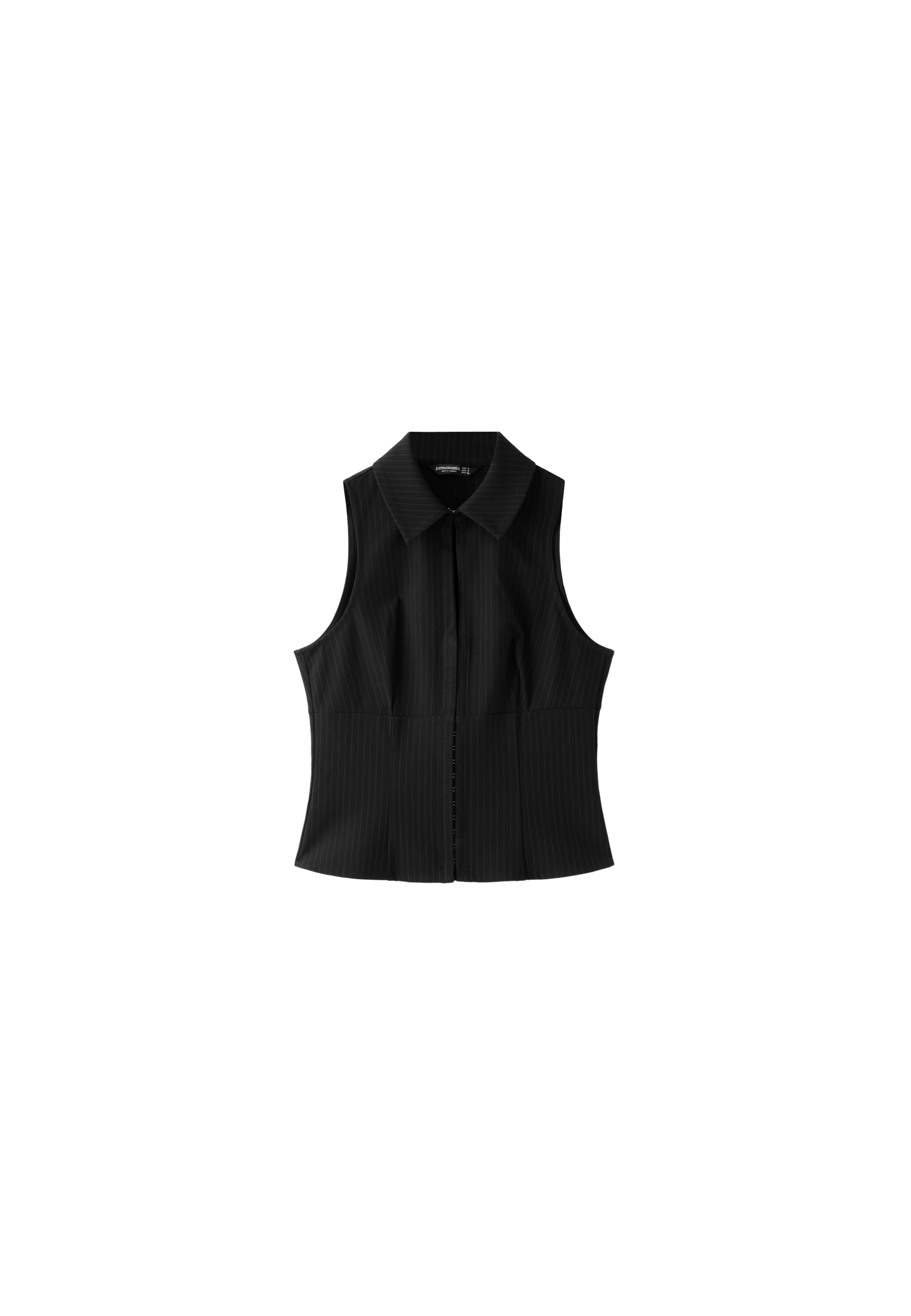 Sleeveless press stud top — Black