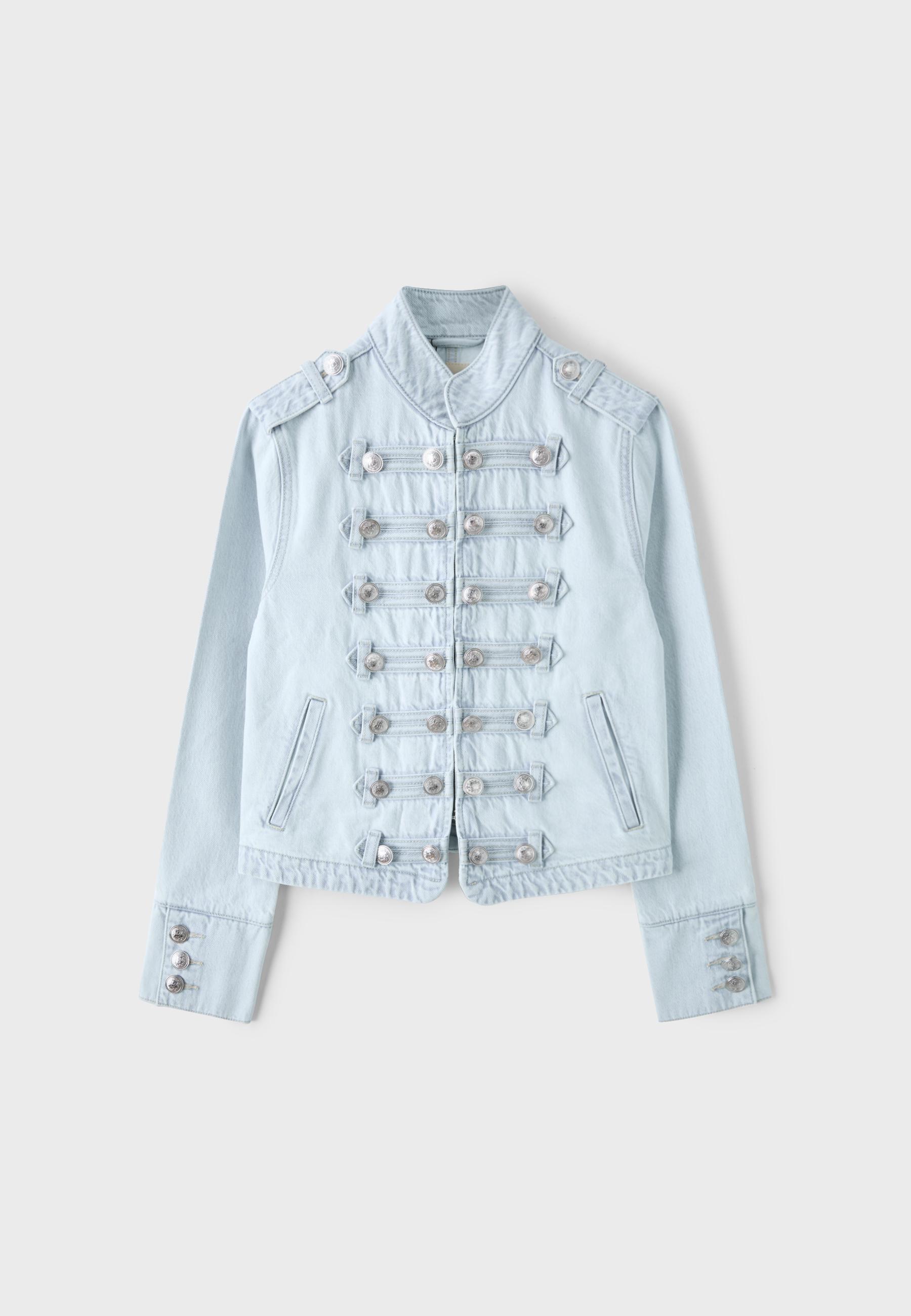 Fitted 100% cotton jacket — MEDIUM LIGHT BLUE DENIM