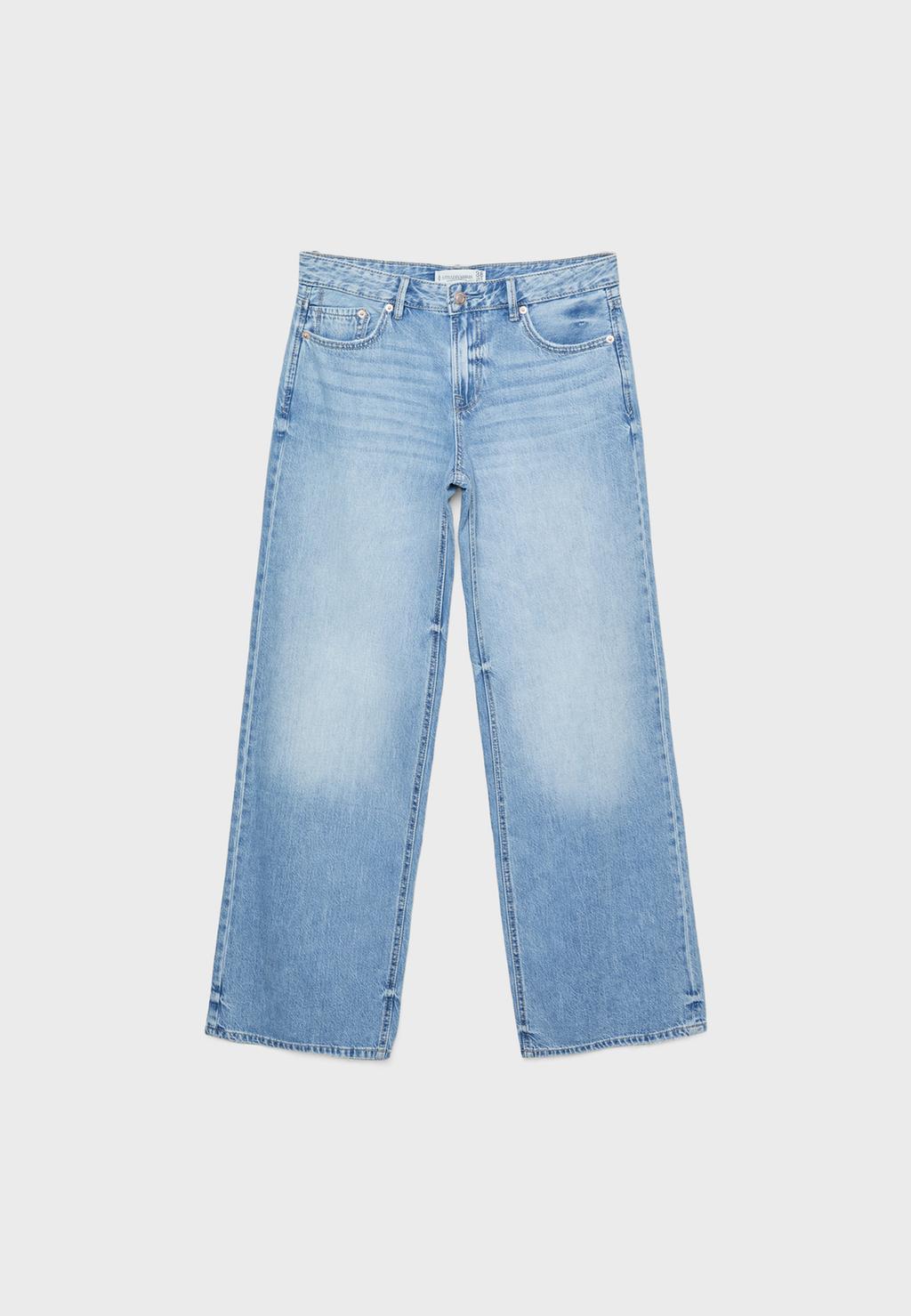 D91 Jeans mit tiefem, weitem Bein