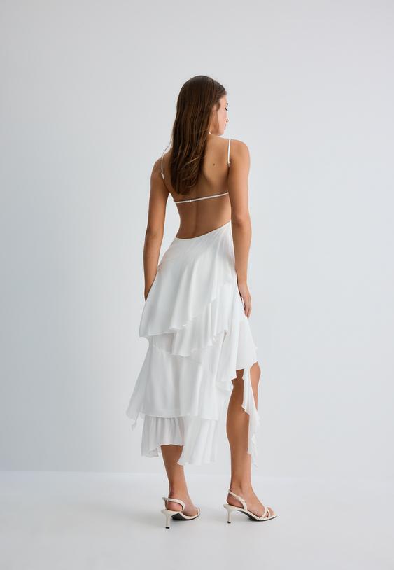 vestido tirantes asimetrico