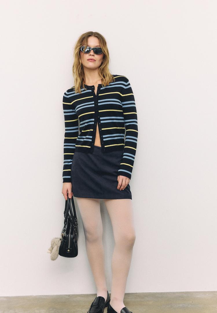 Strickjacke Marineblau S