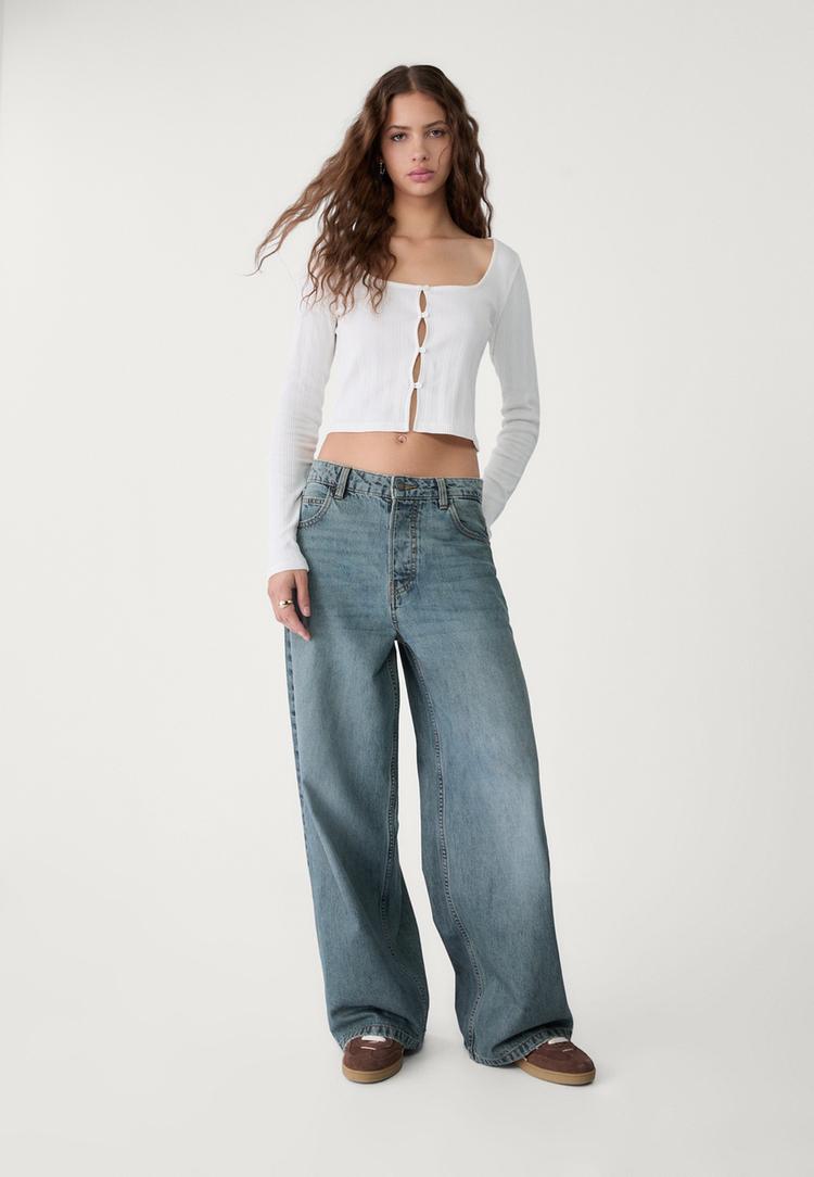 camiseta rib botones