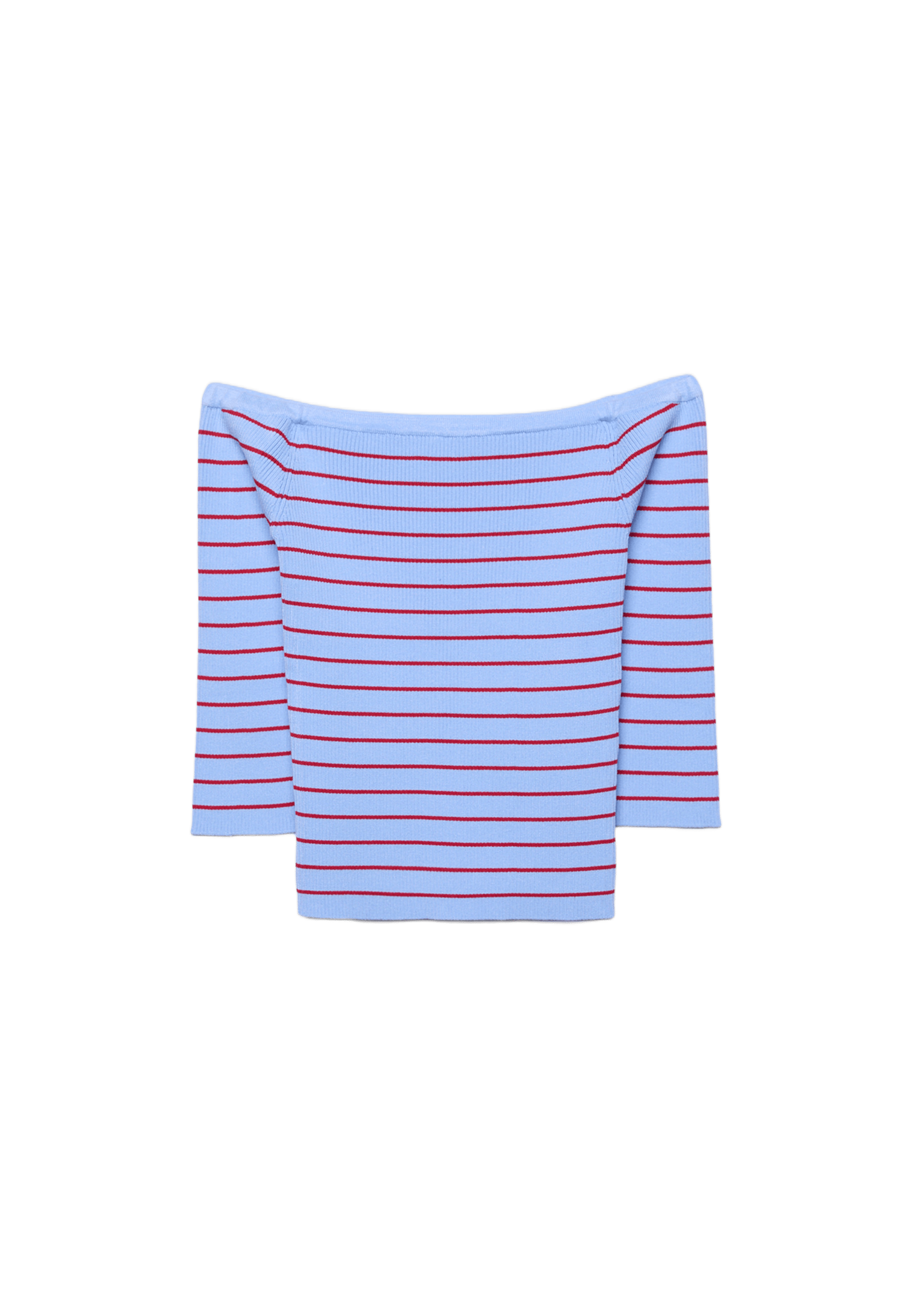 Fitted striped knit jumper — Royal blue
