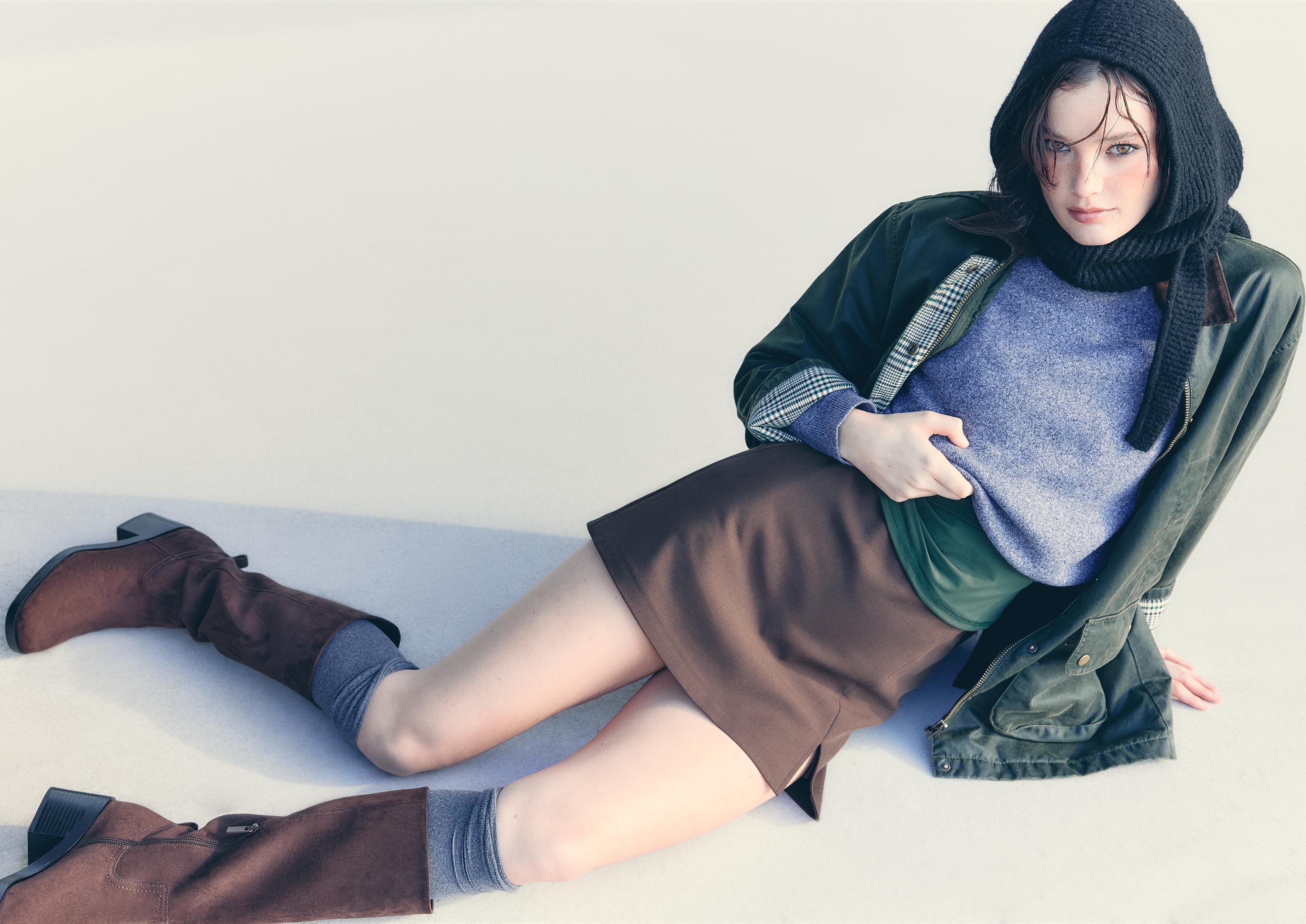 Side split skort — Brown