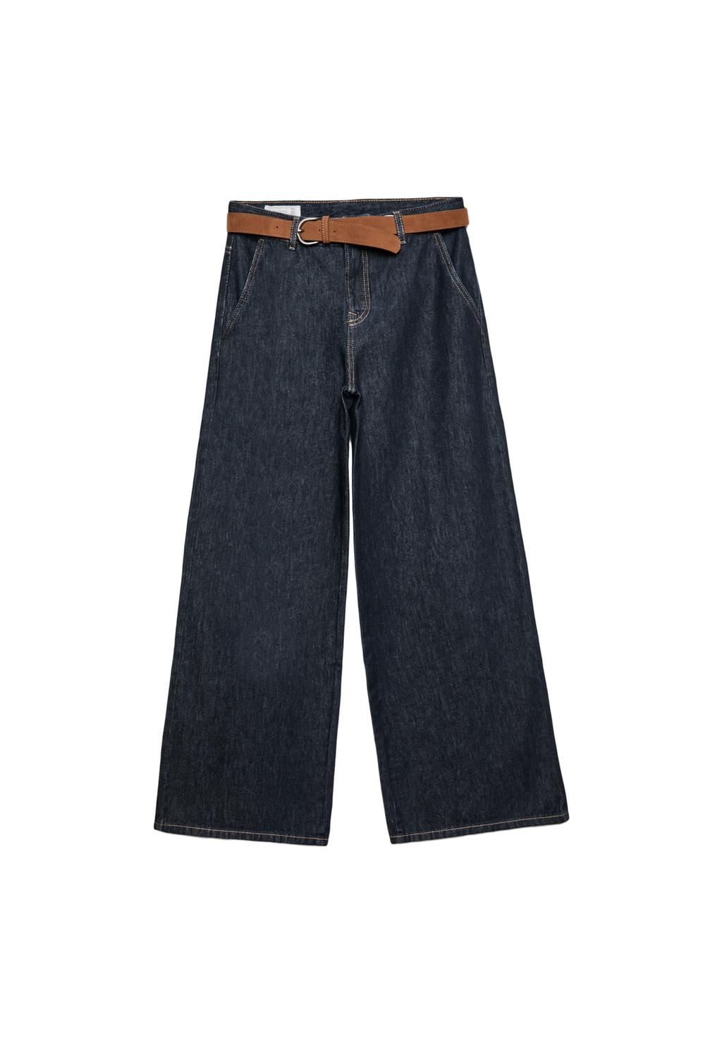 Fließende Jeans mit Gürtel