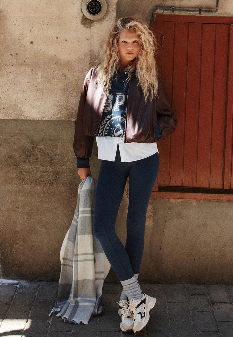 felpa polo cropped stampata