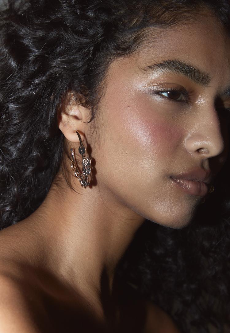 mini beaded hoop earrings