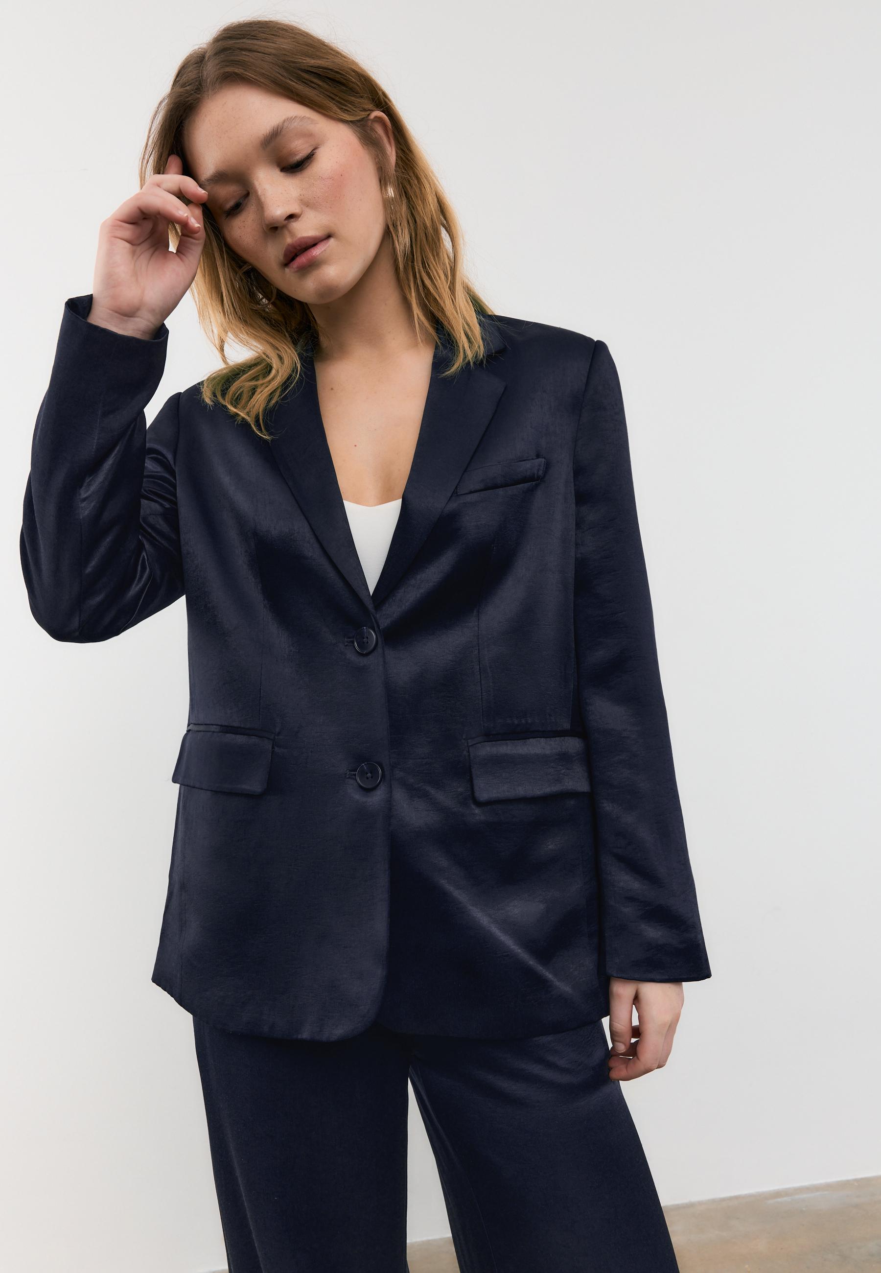 Satin blazer — Dark blue