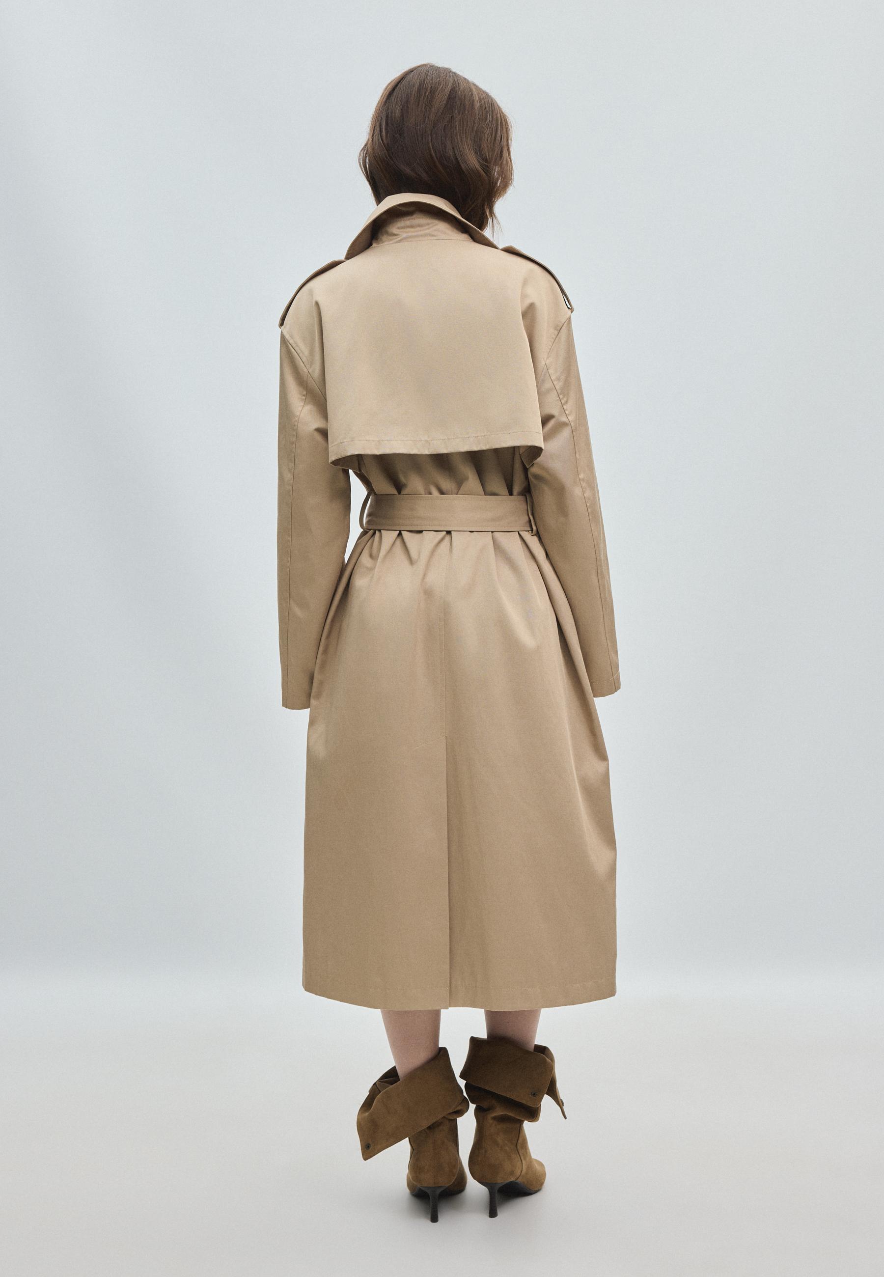 Long basic trench coat — Beige