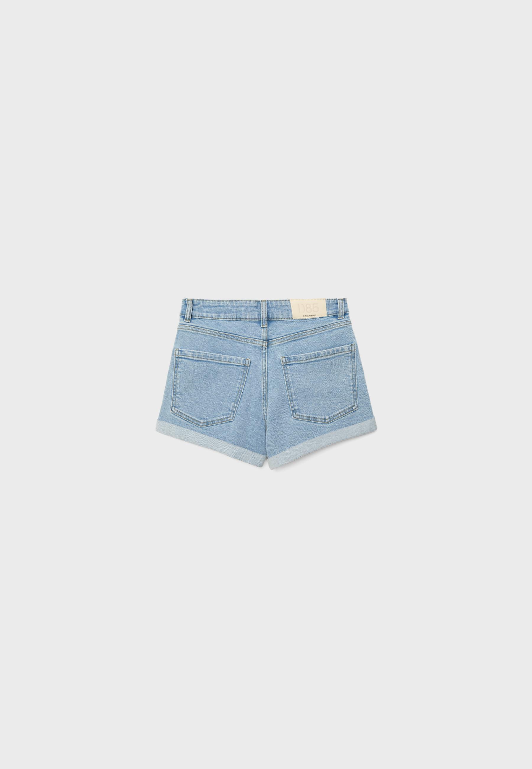 Slim mom fit şort - Görsel 11