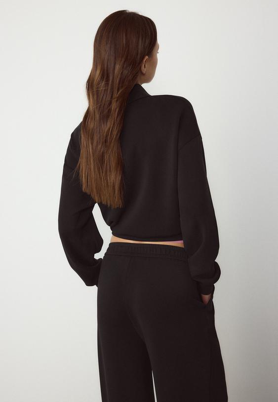 soft touch sweater met zijrits