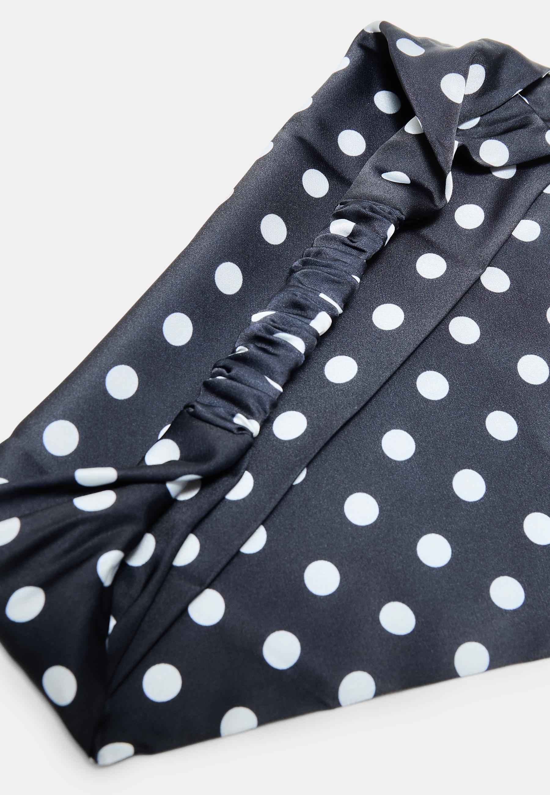 Polka dot triangular headscarf — Black