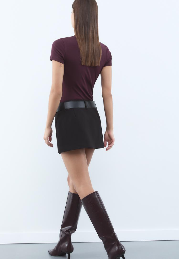 mini falda pantalon vestir cinturon