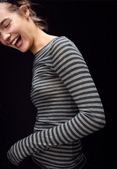 Basic wool and silk boat neck jumper — Dark grey 2
