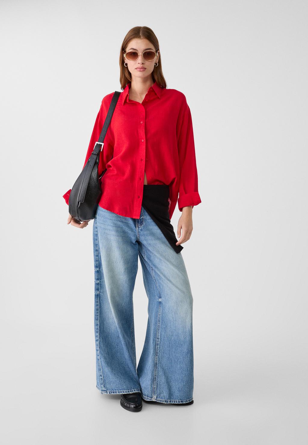 Camisa fluida con lino