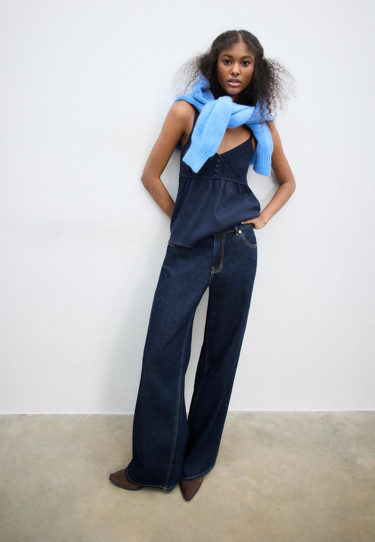 top de crochet com folhos