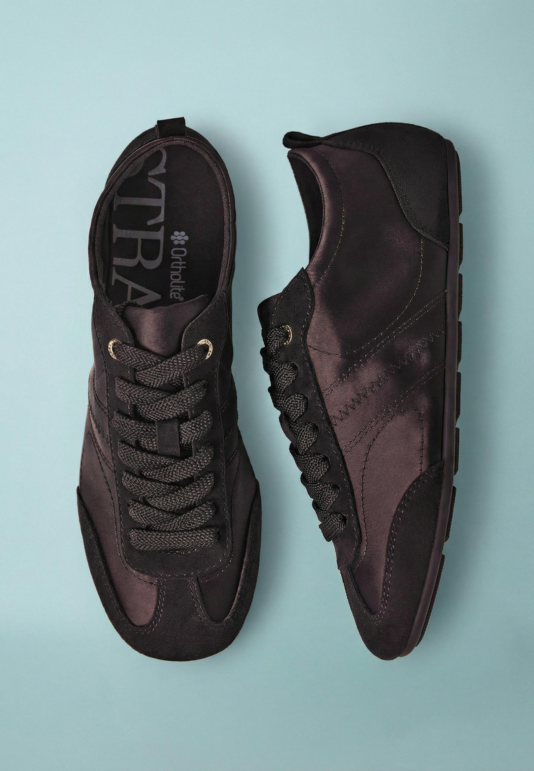 Satin fine sole trainers — BROWN