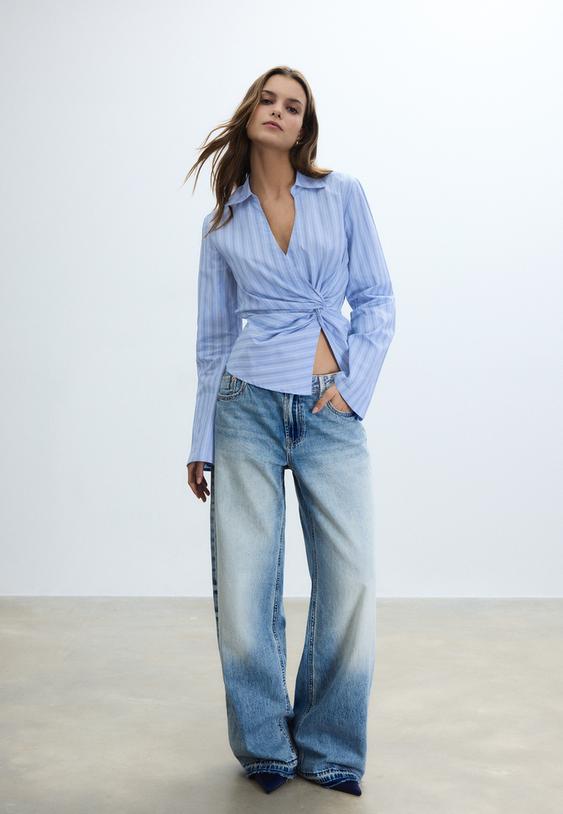 camicia fitted con nodo