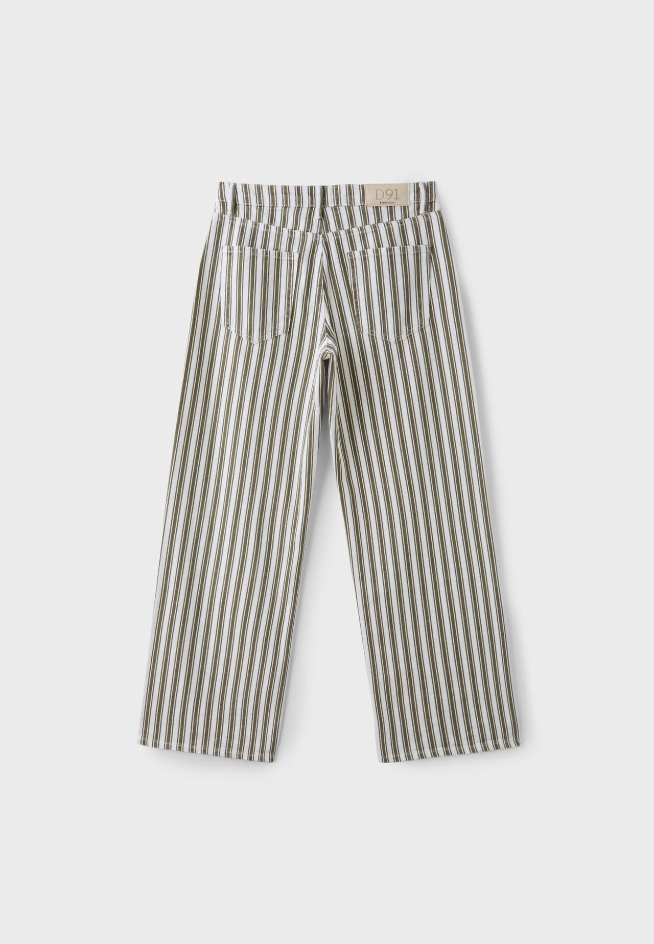 D91 low-rise wide-leg twill jeans — Khaki