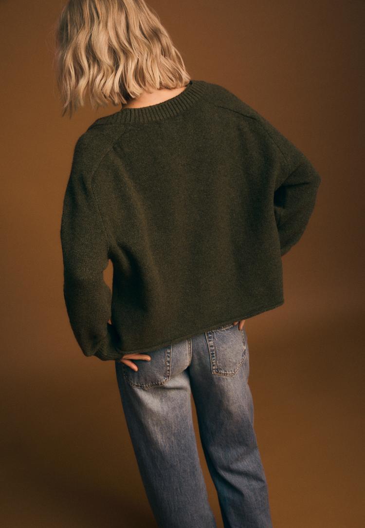 chaqueta punto detalle doble cuello