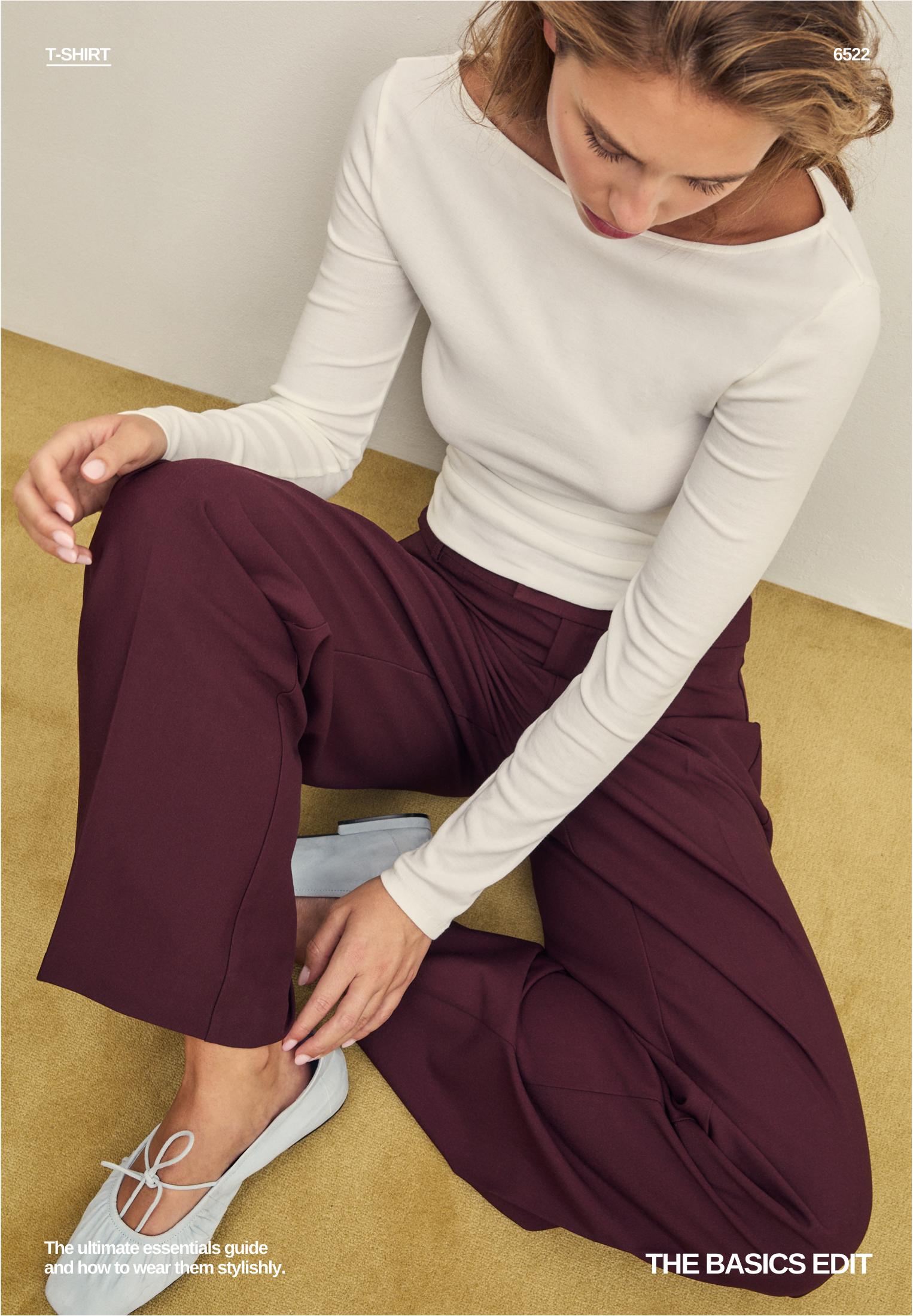 Long sleeve T-shirt with gathering — Ecru