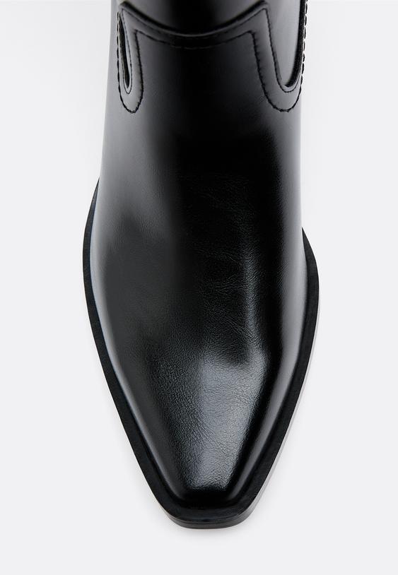 botas cow cana lisa negras