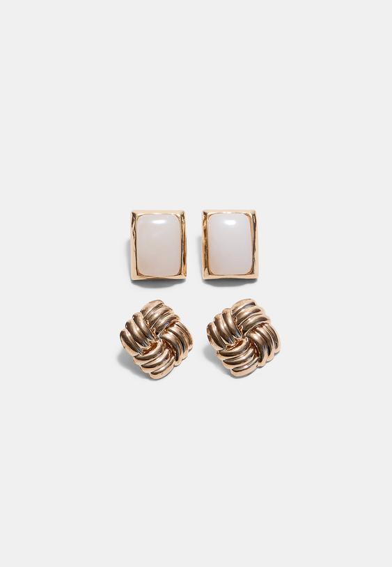 conjunto de 2 brincos stud