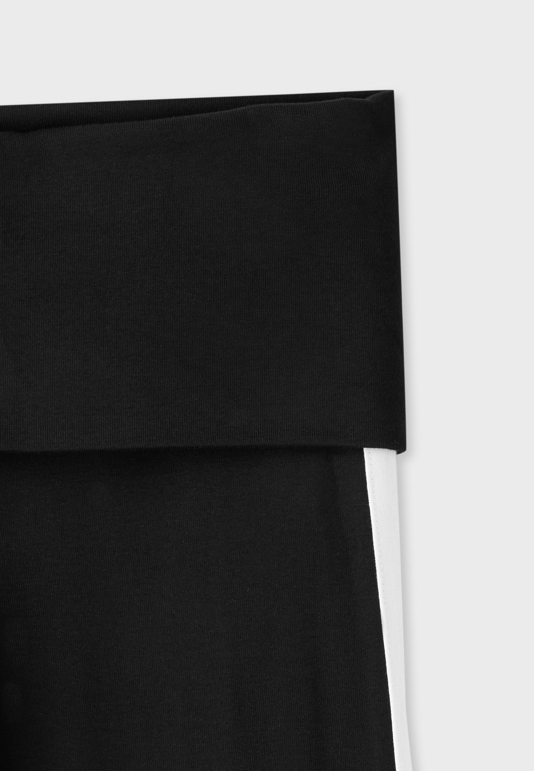 Turn-down waist bell bottom leggings — Ecru