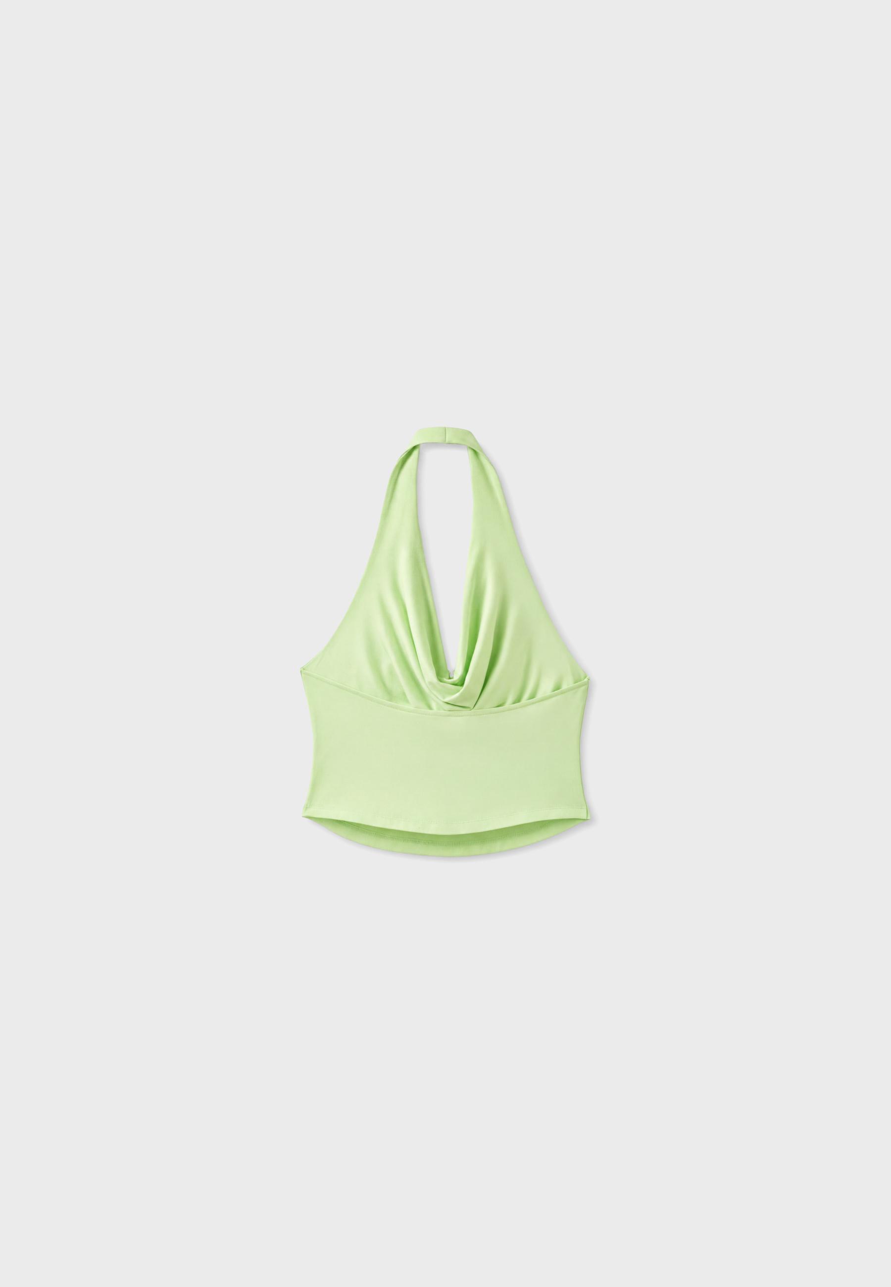 Draped halter top — Green