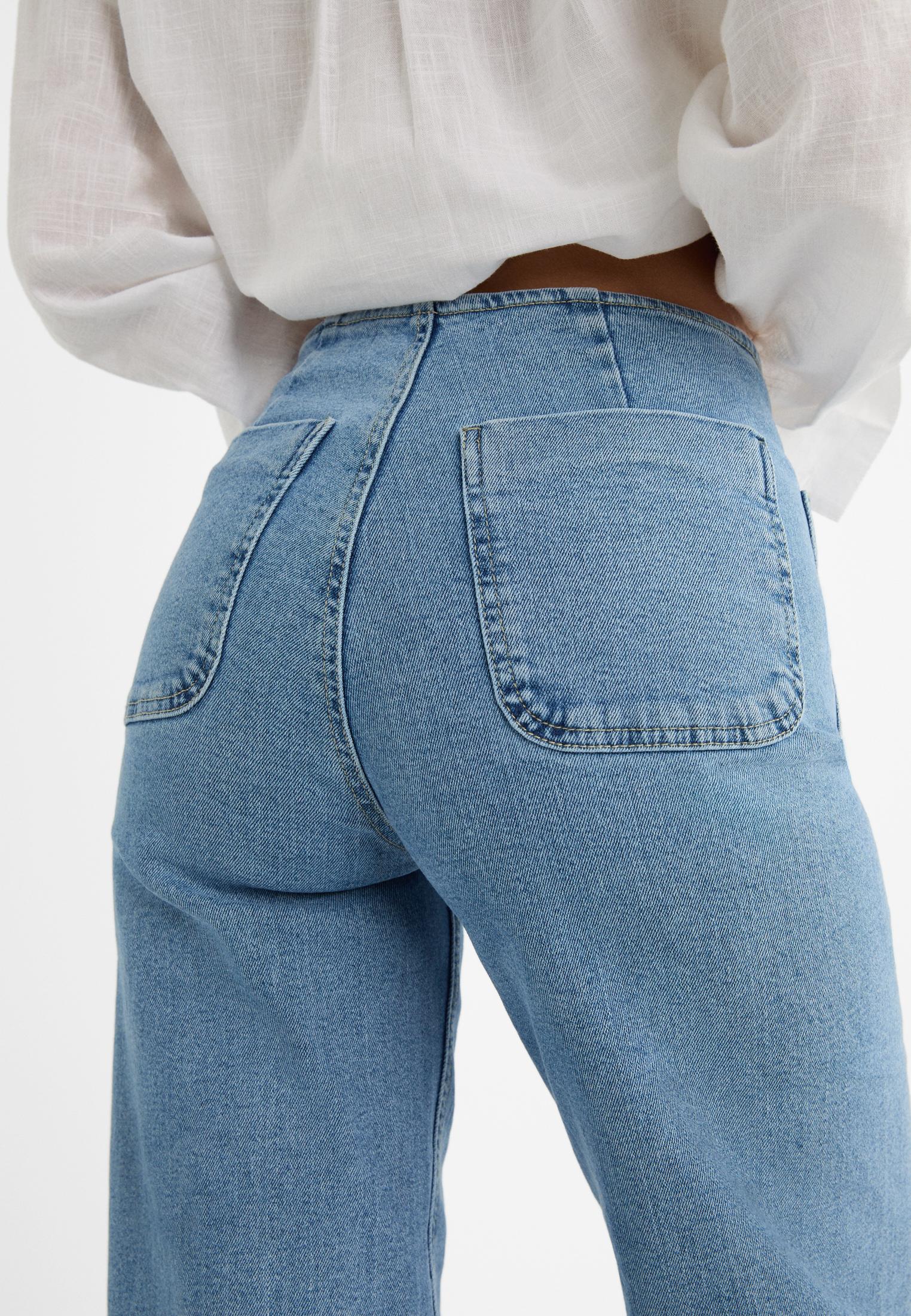 D77 Minimalist jeans with pockets — MEDIUM LIGHT BLUE DENIM