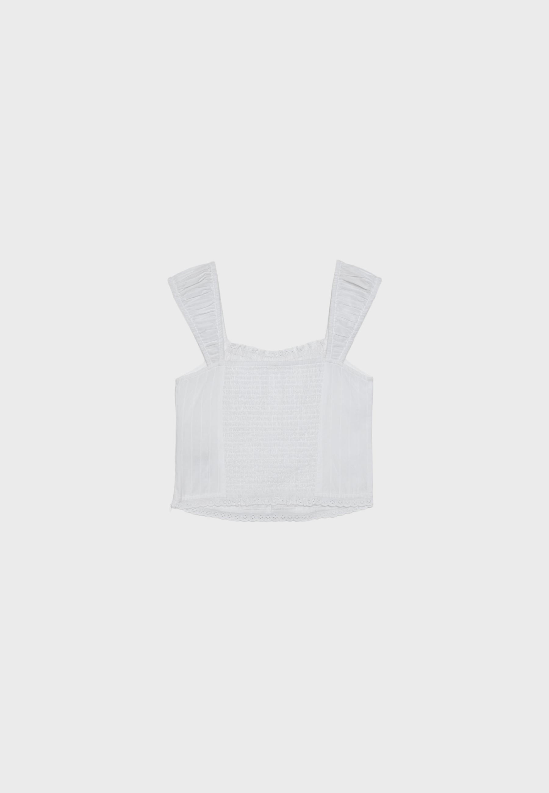 Lace-up corset top — White