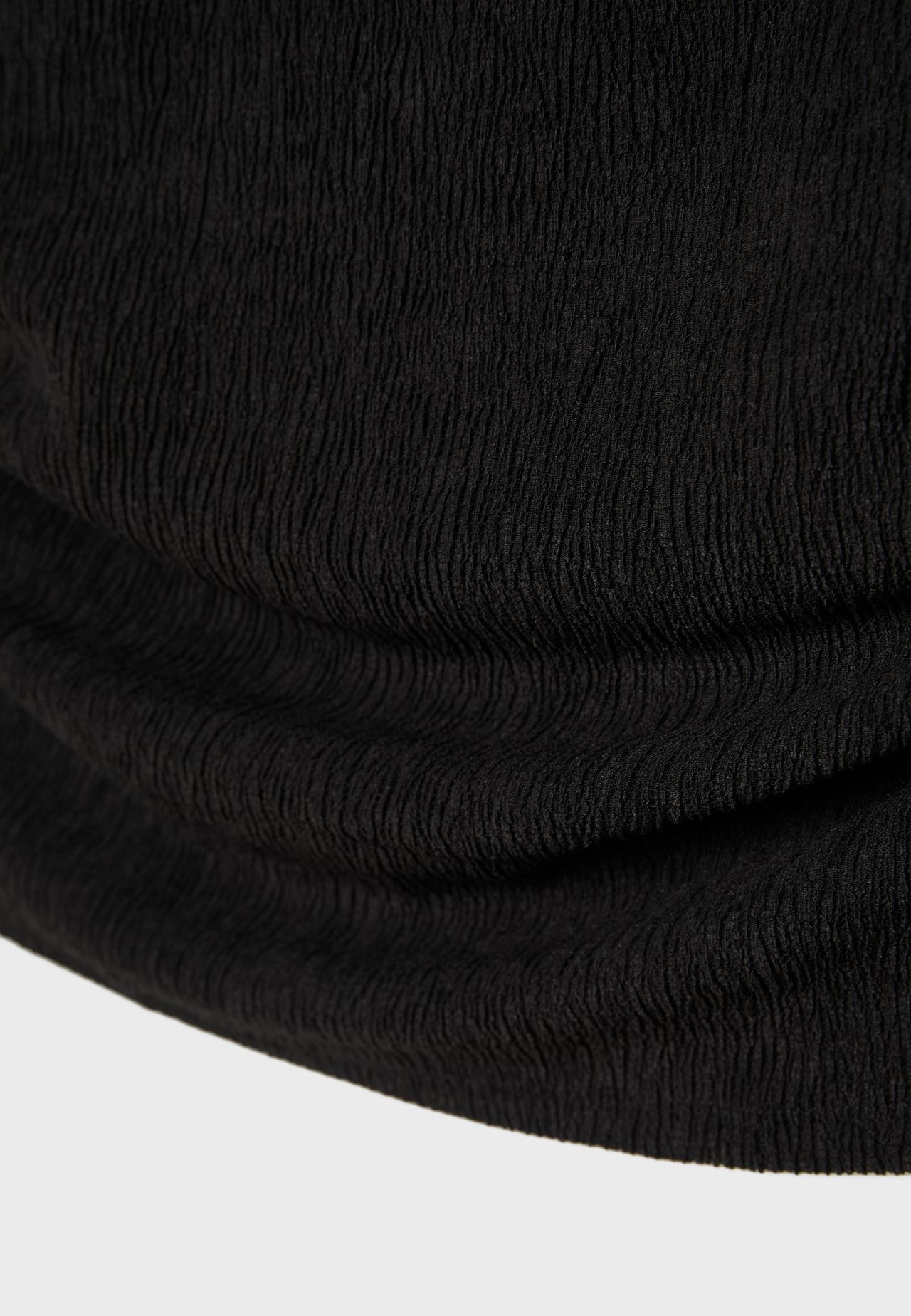 Textured ruched top — Black