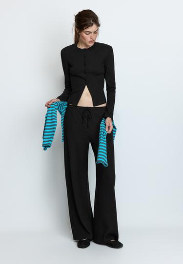 Soft-touch ribbed trousers — Black 2