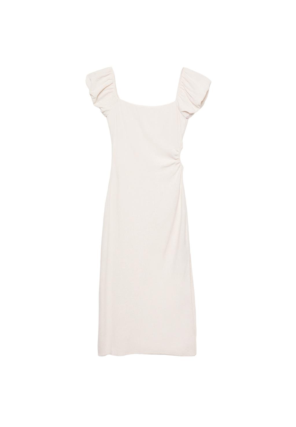 Robe midi manches bouffantes en lin