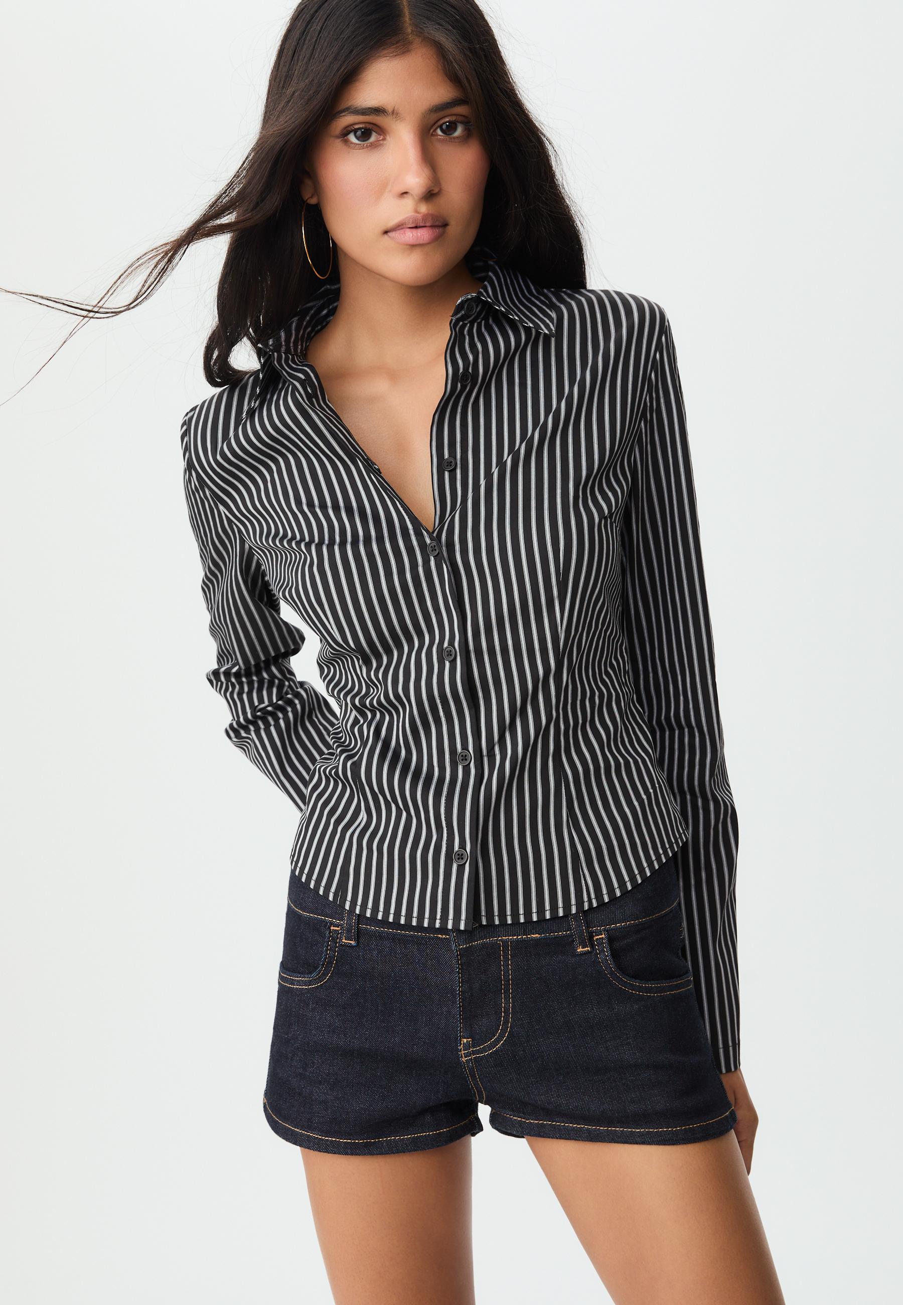Fitted shirt — GREY DENIM WASH
