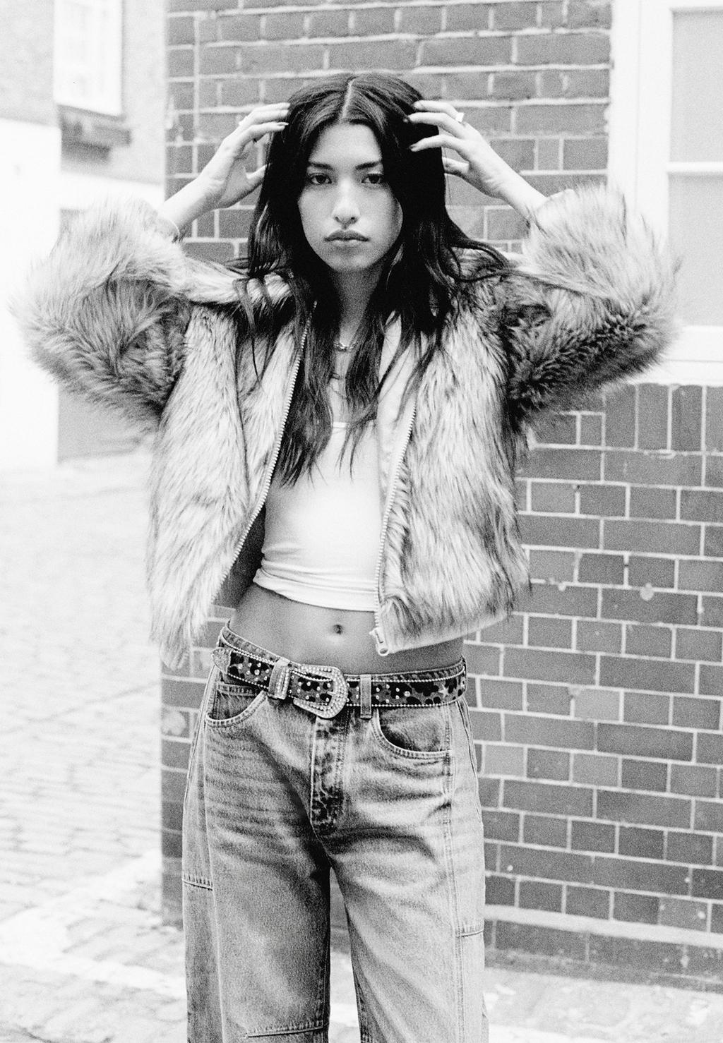 Cazadora efecto pelo