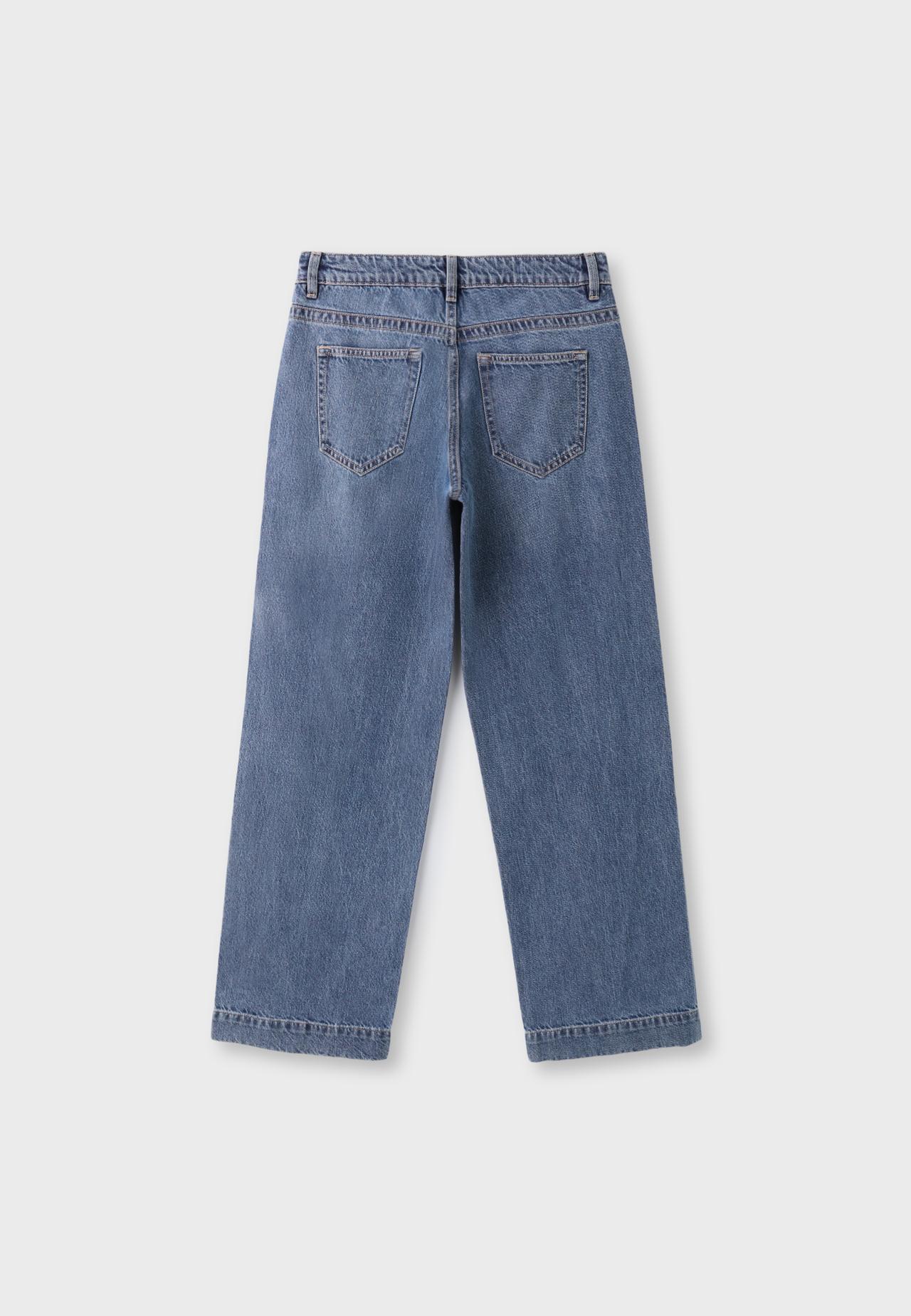 Low-rise straight jeans — OVERDYED BLUE DENIM