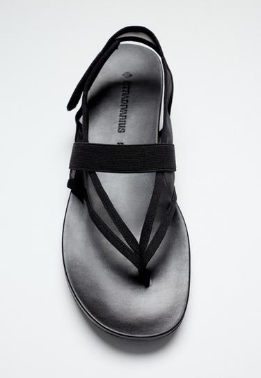 Flat thong mesh sandals — BLACK  2