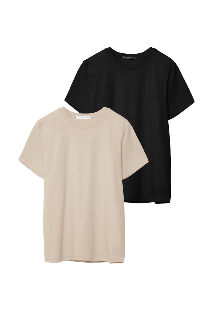 2’li basic regular fit bisiklet yaka t-shirt paketi_7