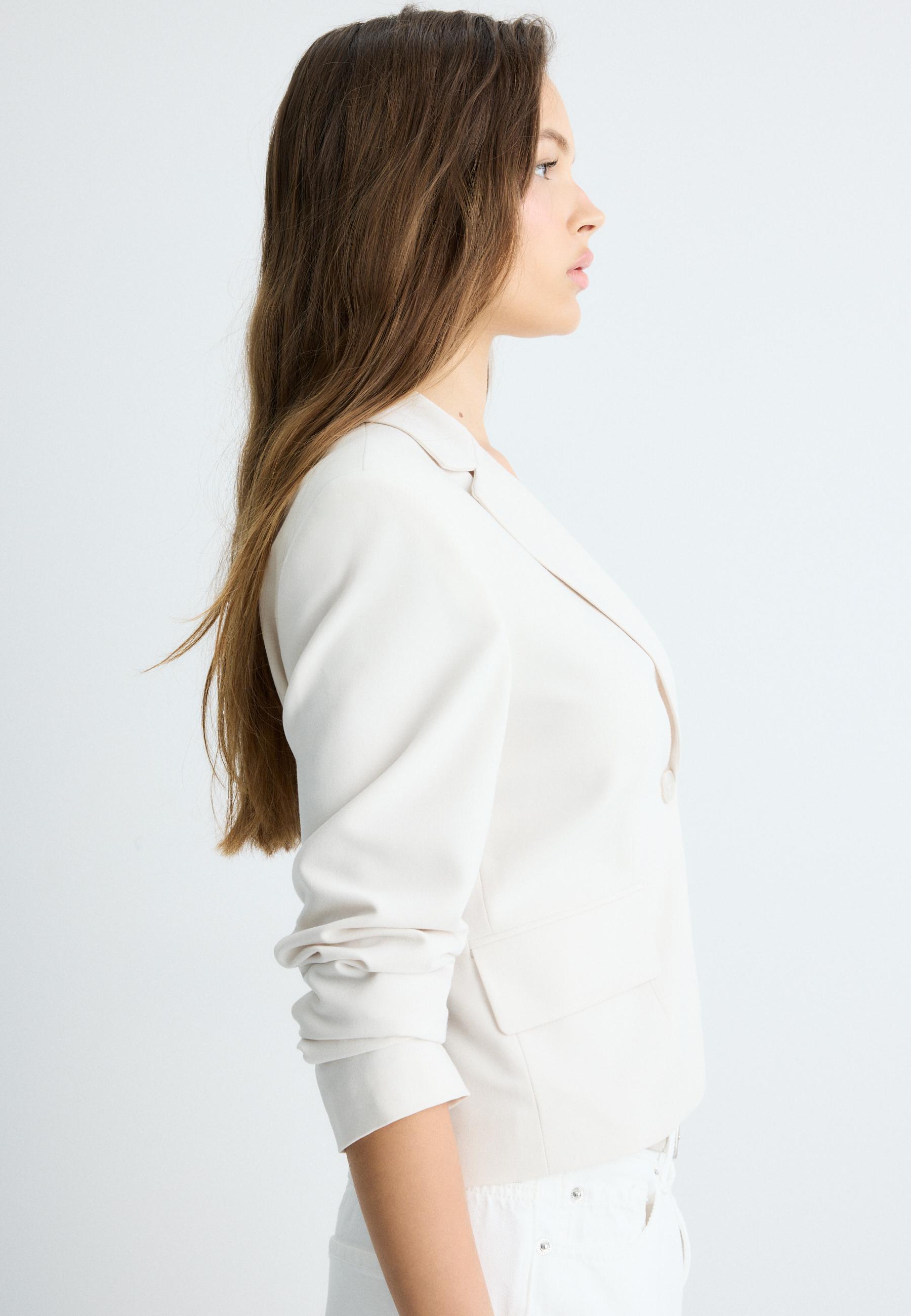 Cropped blazer — Ice