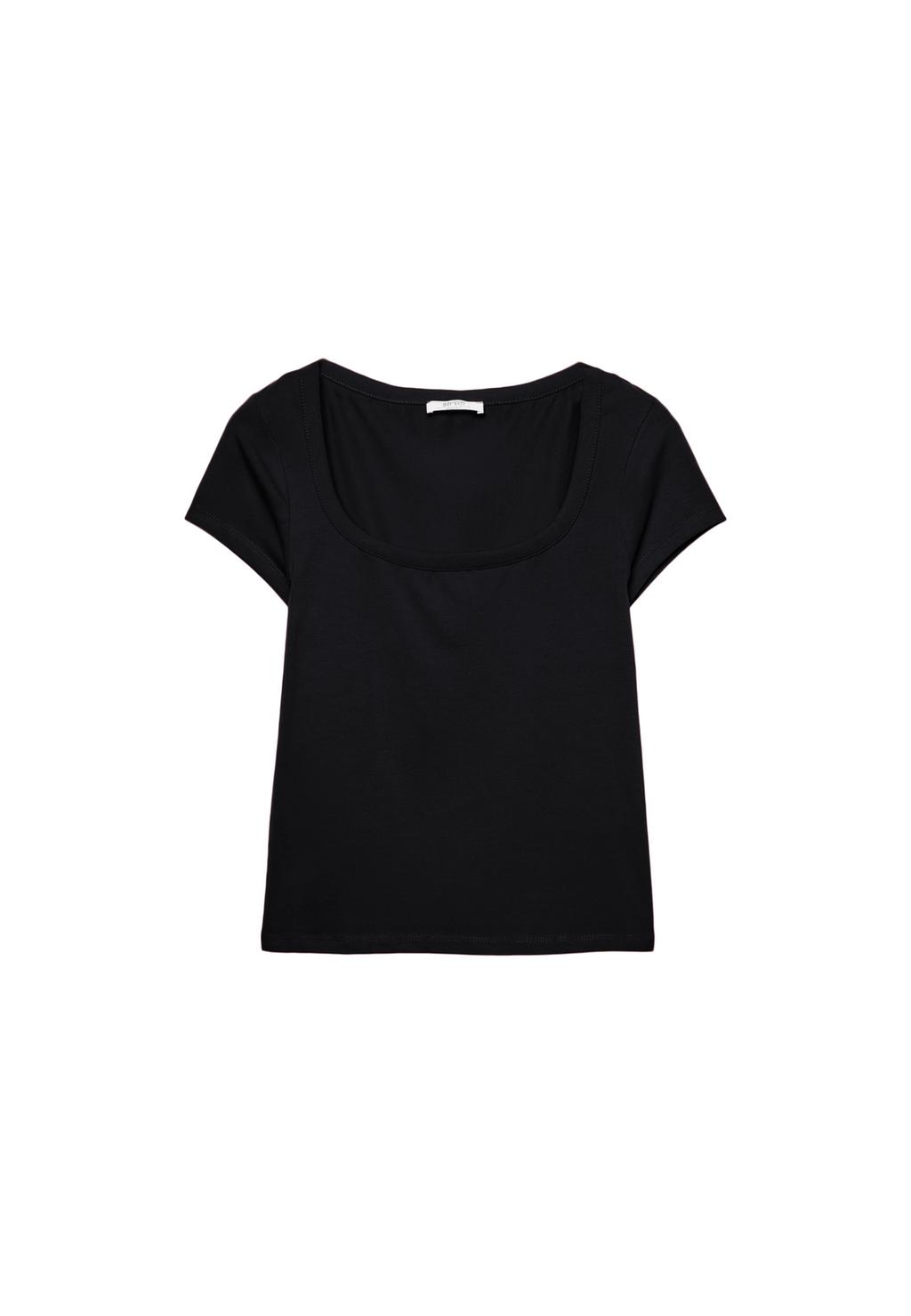 Top with square-cut neckline