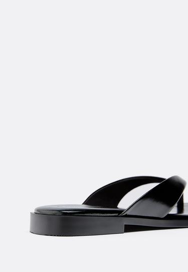 Flat thong sandals — BLACK  4