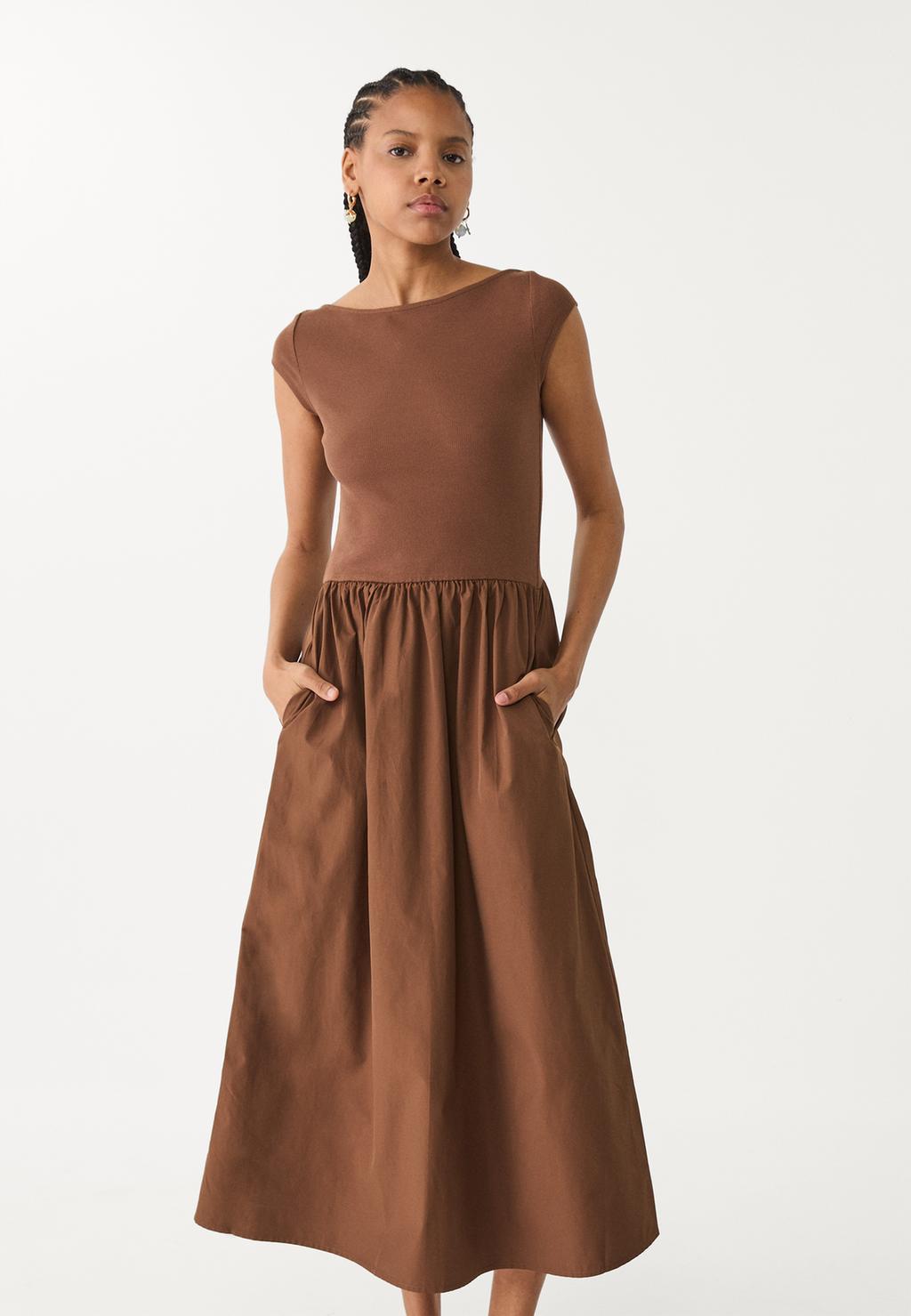 Kombiniertes Midikleid