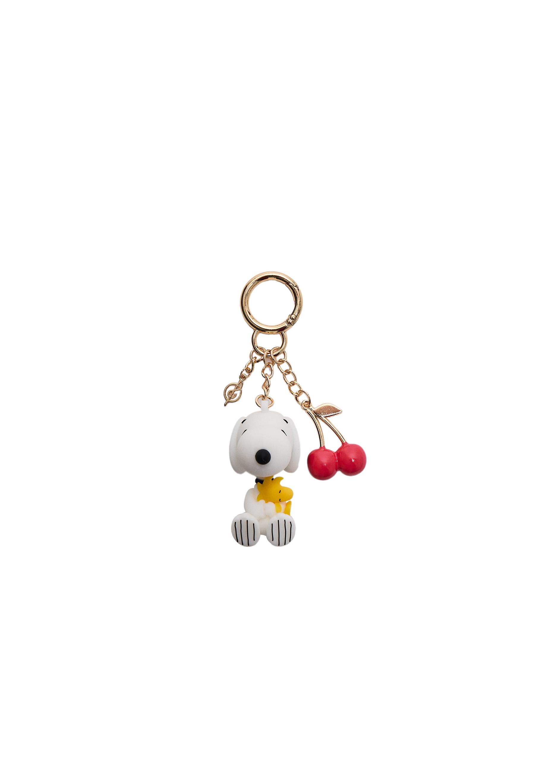 Snoopy charm key ring — White