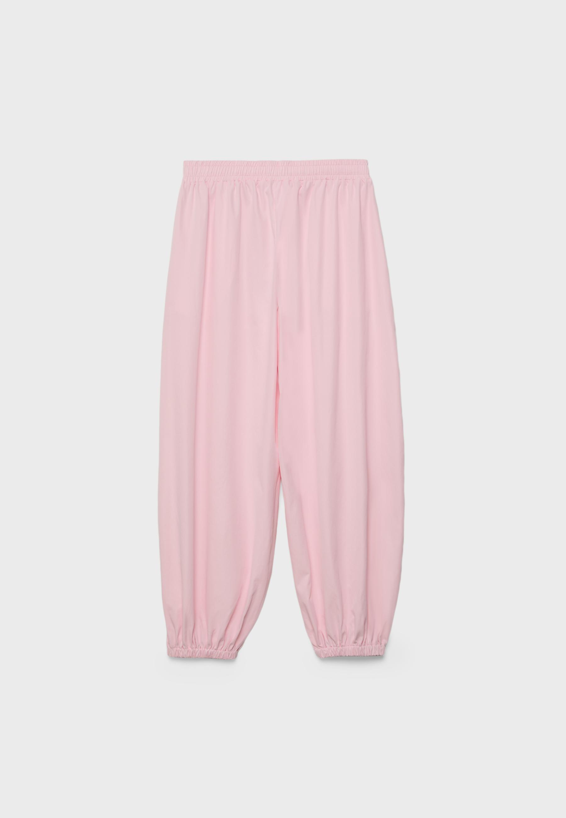 Technical balloon parachute trousers — Pastel pink