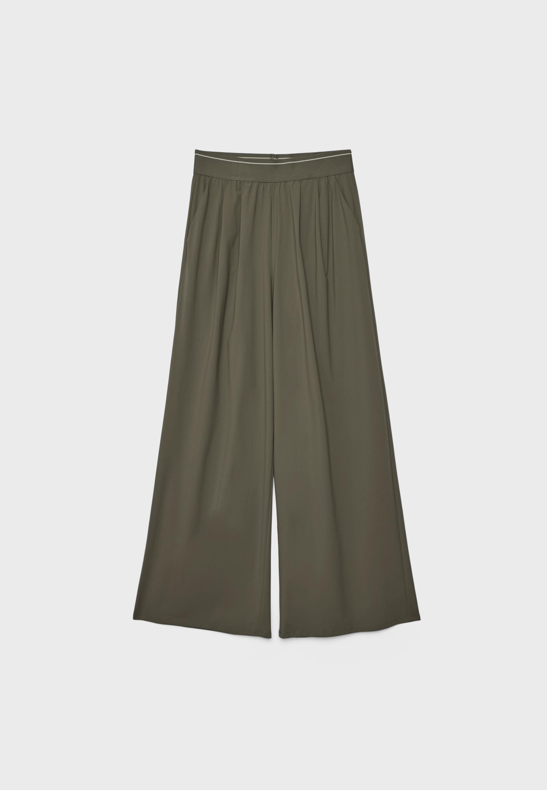 Elasticated waist palazzo joggers — Brown