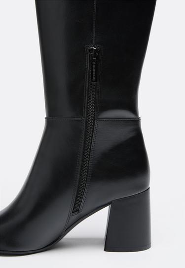 wide-leg. Tall block-heel boots — BLACK  5
